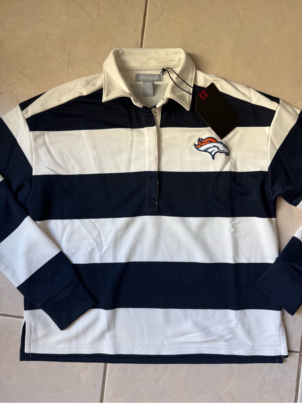 Antigua Denver Broncos Women’s Fashion Rugby Sweater/Shirt